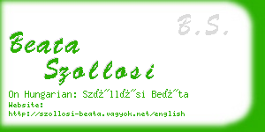 beata szollosi business card